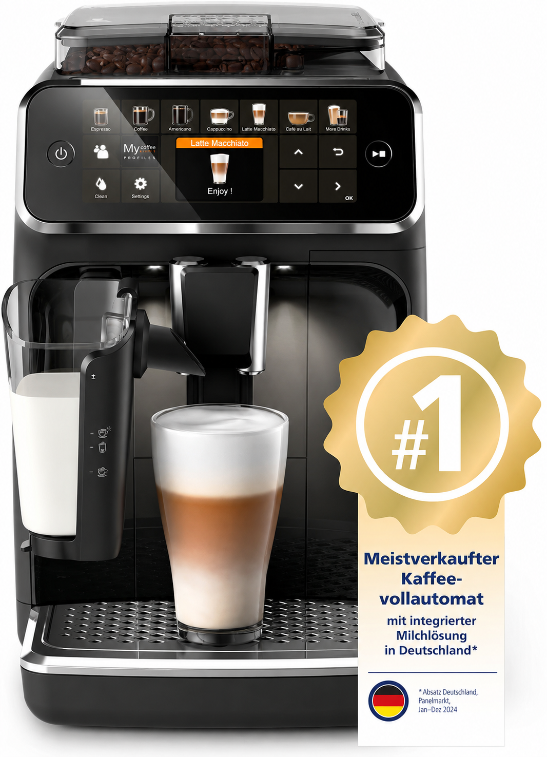 LatteGo 5400 12 Kaffeespezialitäten. Ein Fingertipp. ☕